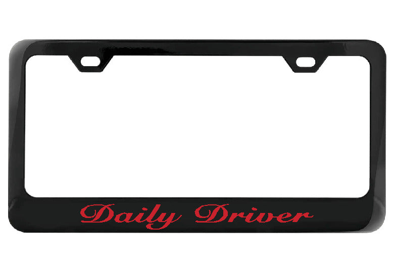 Daily Driver black license plate frame