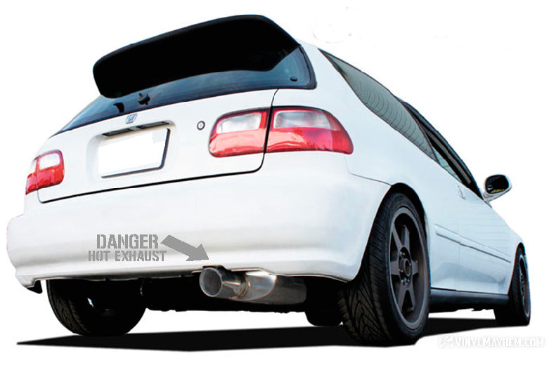 Danger Hot Exhaust with Arrow vinyl sticker