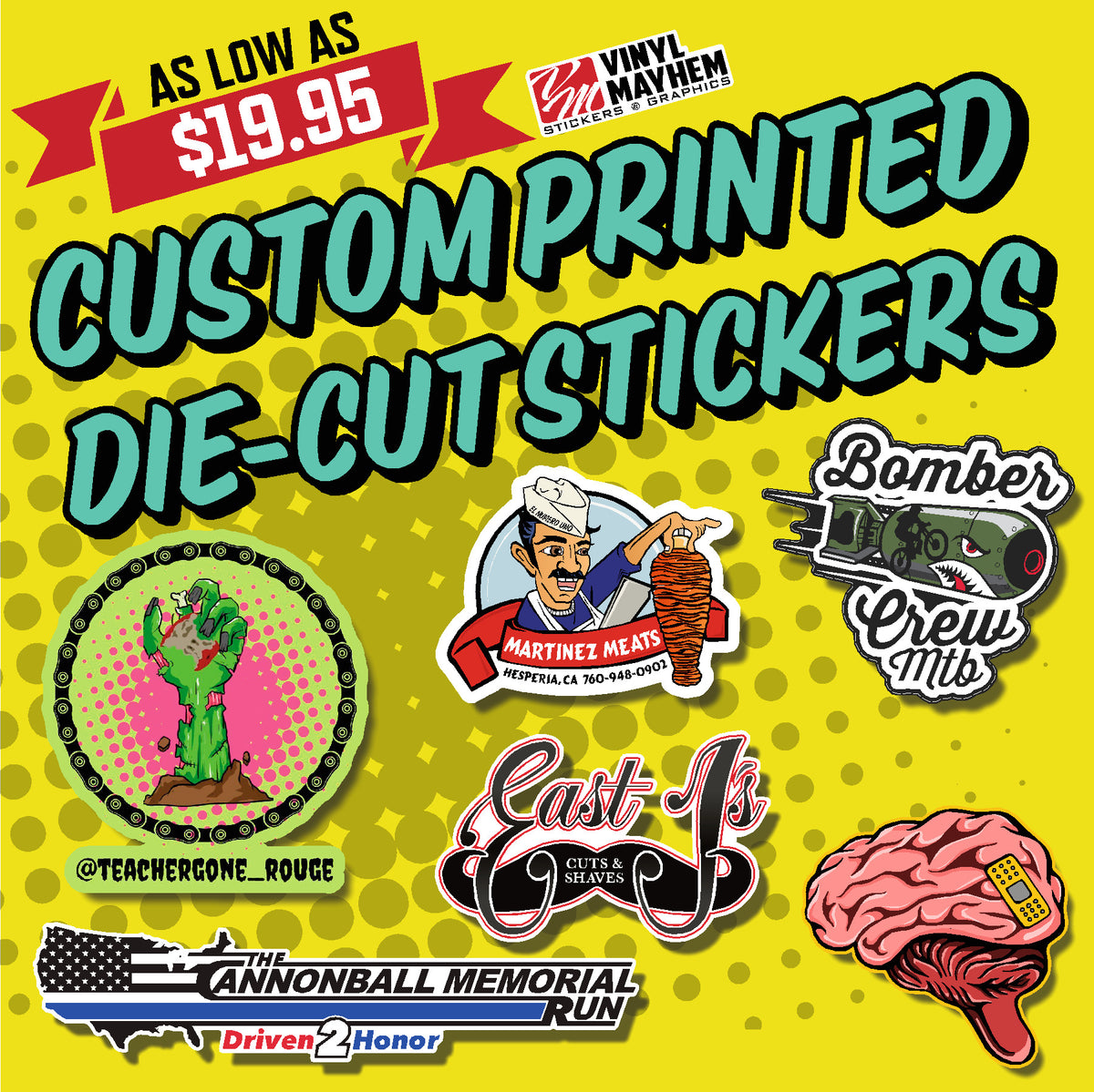 Printed Die Cut Vinyl Stickers And Decals Fast Shipping And Delivery Vinyl Mayhem 3160