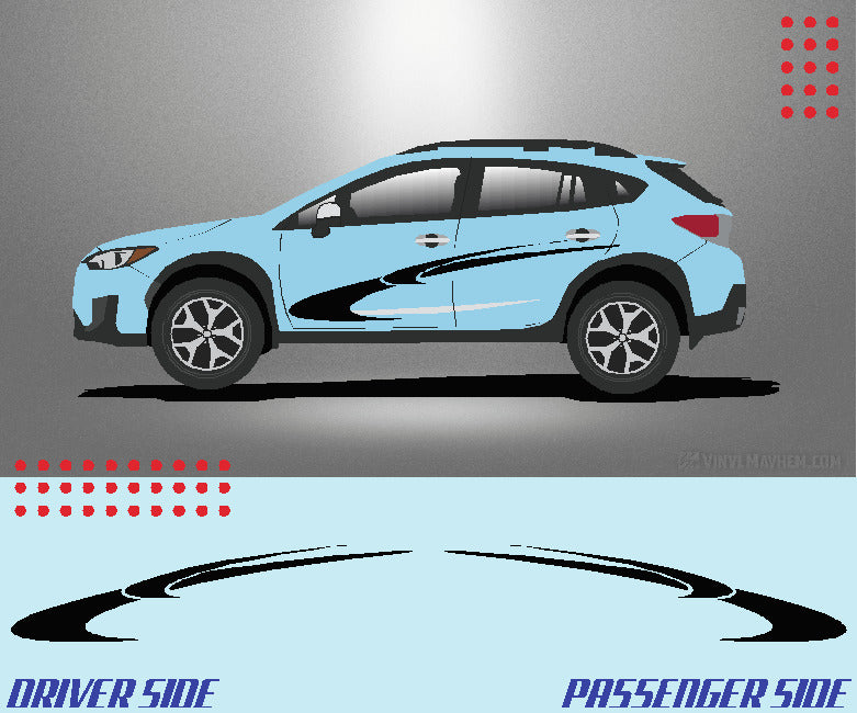 Double Swoosh vinyl graphic kit