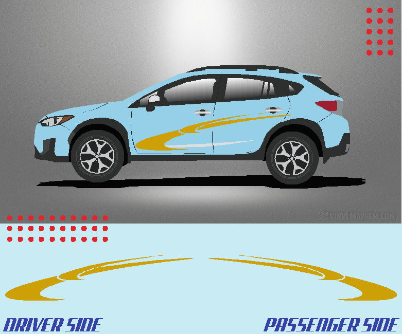 Double Swoosh vinyl graphic kit