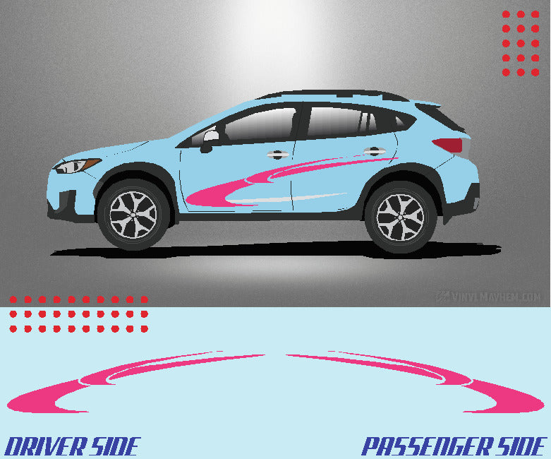 Double Swoosh vinyl graphic kit