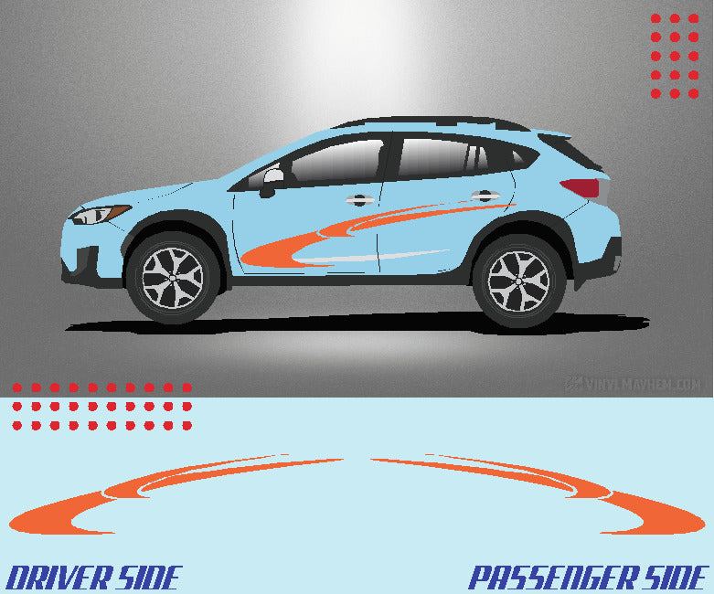 Double Swoosh vinyl graphic kit