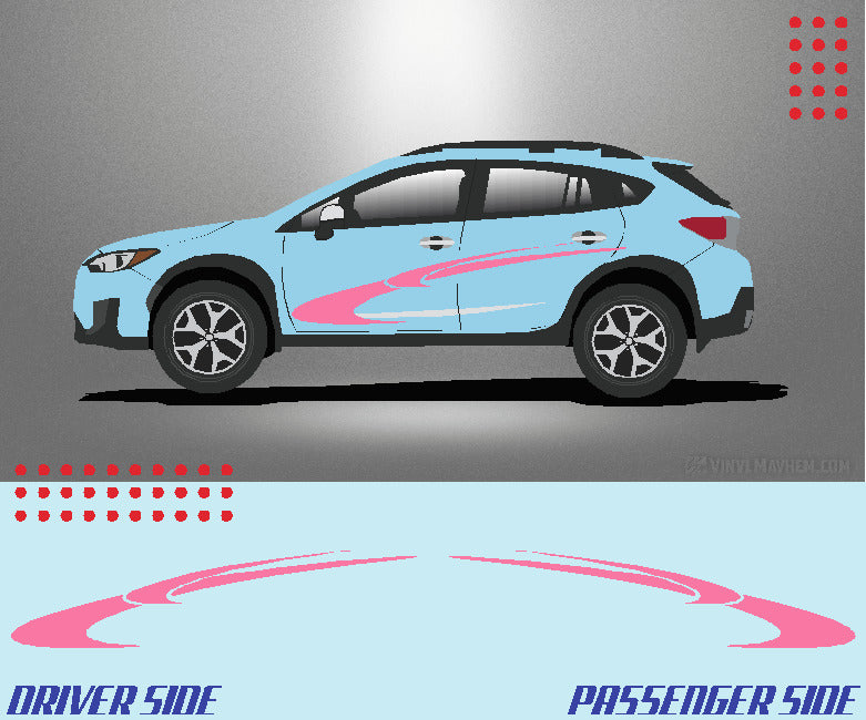 Double Swoosh vinyl graphic kit