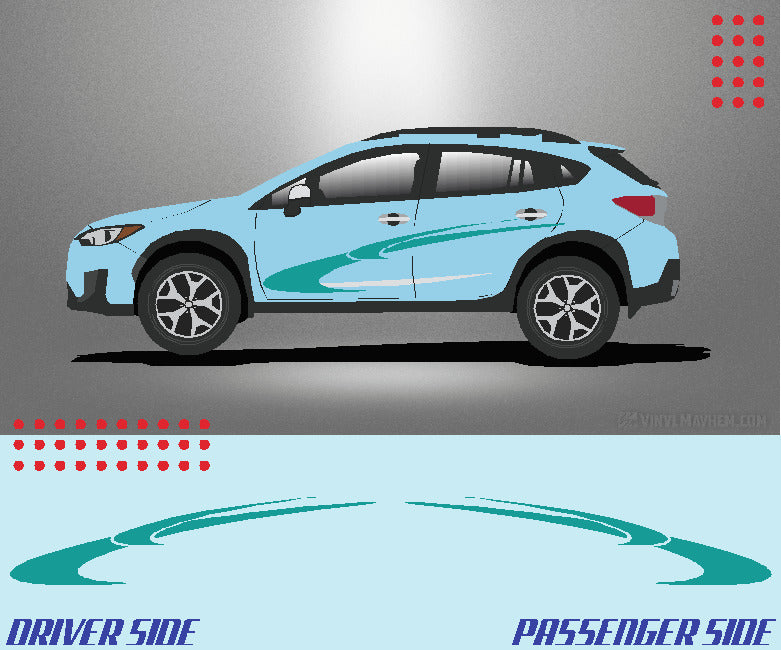 Double Swoosh vinyl graphic kit