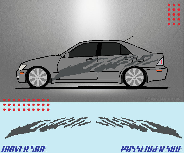 Ripped Streaks vinyl graphic kit