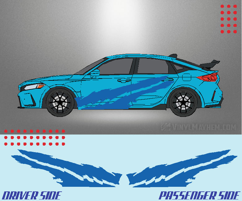 Dual Claw Shreds vinyl graphic kit