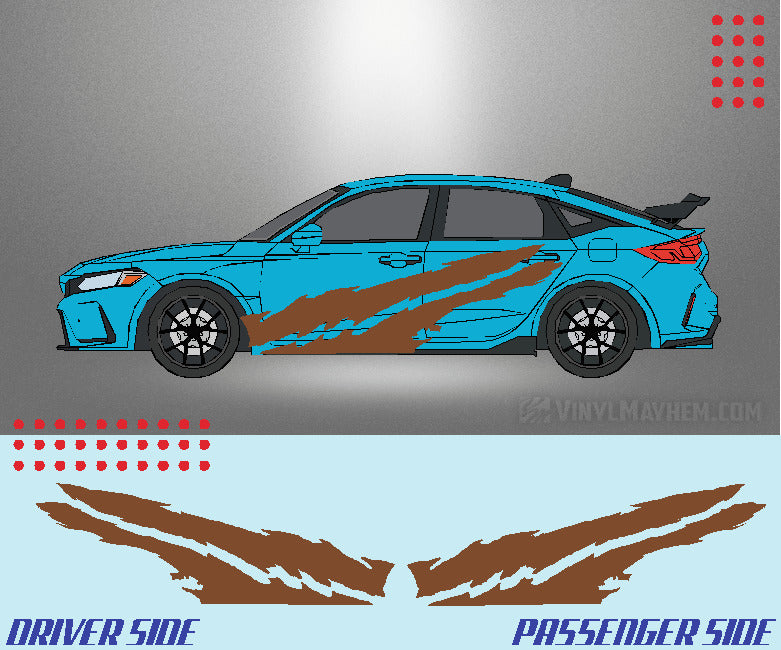 Dual Claw Shreds vinyl graphic kit