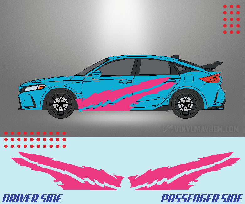 Dual Claw Shreds vinyl graphic kit