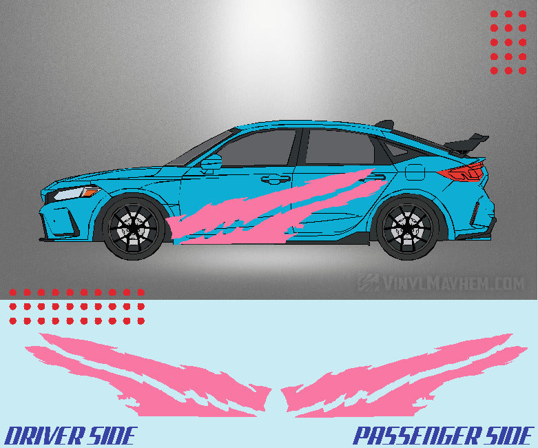 Dual Claw Shreds vinyl graphic kit