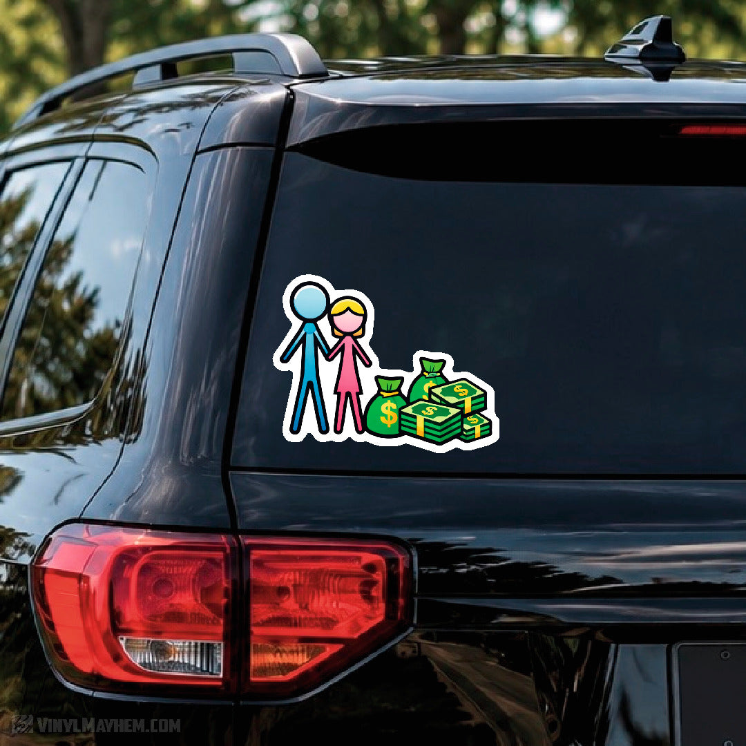 Empty Nest Couple More Money Sticker