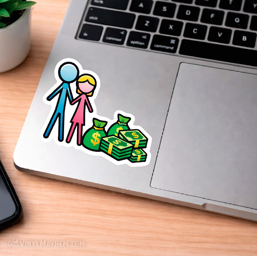 Empty Nest Couple More Money Sticker