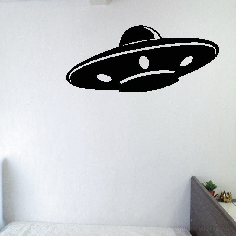 Flying Saucer angled vinyl sticker