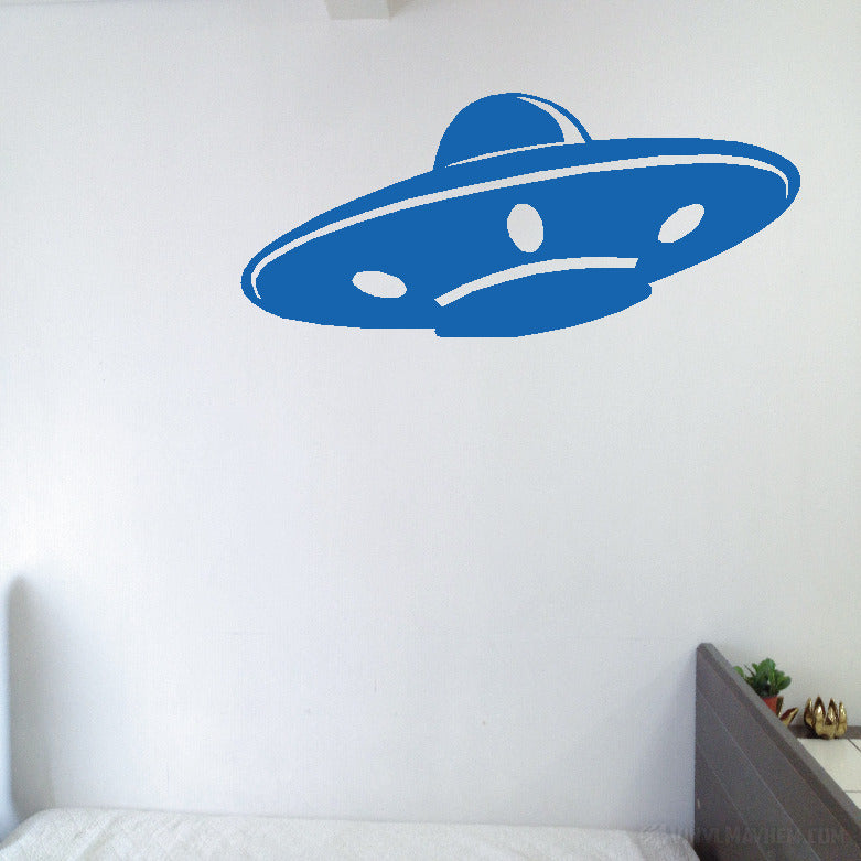 Flying Saucer angled vinyl sticker