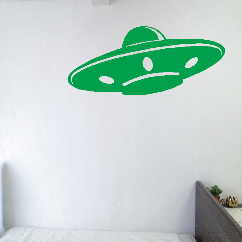 Flying Saucer angled vinyl sticker