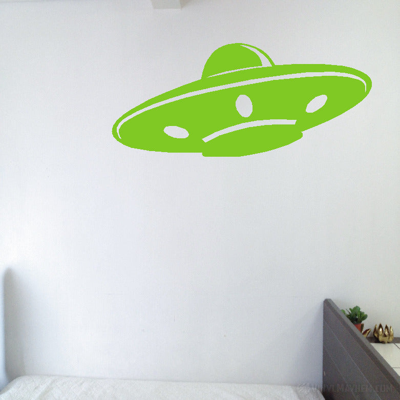 Flying Saucer angled vinyl sticker