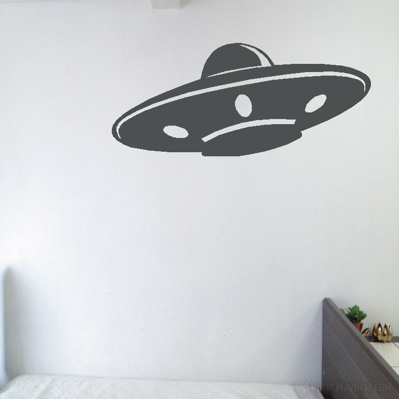 Flying Saucer angled vinyl sticker