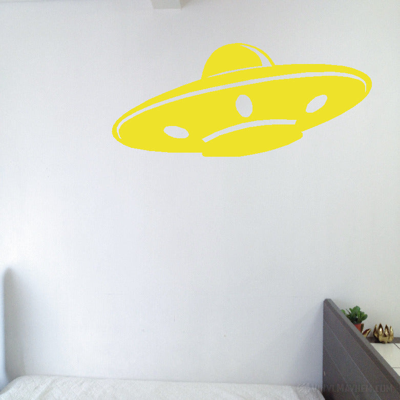 Flying Saucer angled vinyl sticker