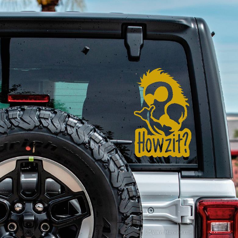 Hawaiian Warrior Shaka Howzit vinyl sticker