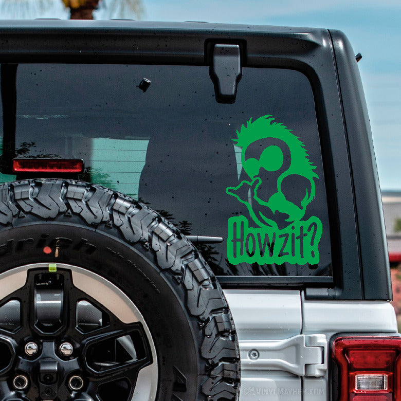 Hawaiian Warrior Shaka Howzit vinyl sticker