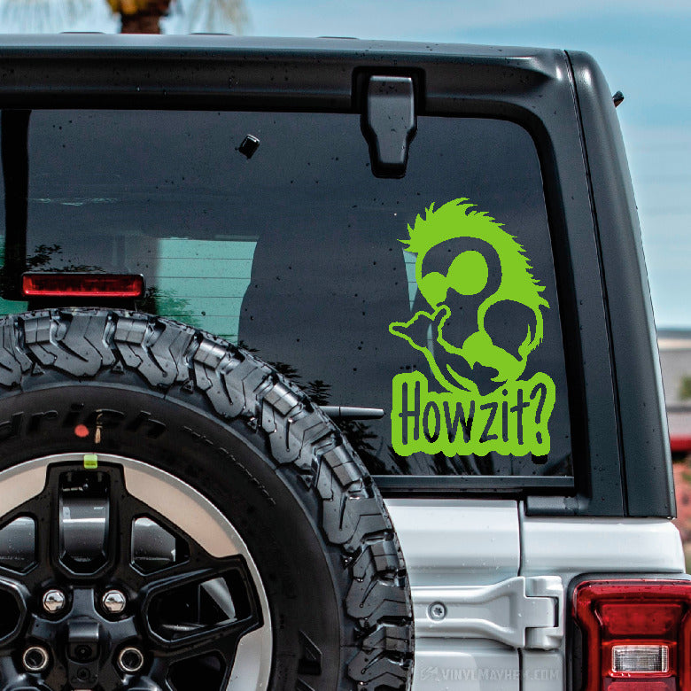 Hawaiian Warrior Shaka Howzit vinyl sticker