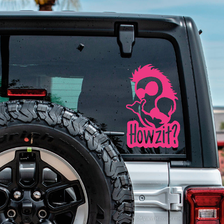 Hawaiian Warrior Shaka Howzit vinyl sticker