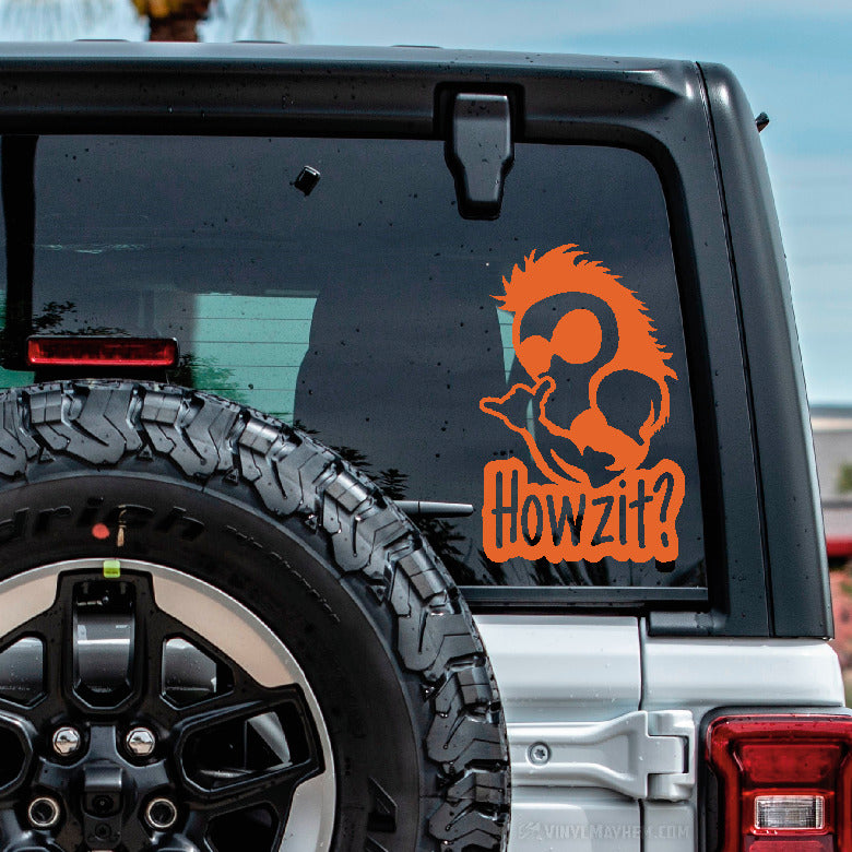 Hawaiian Warrior Shaka Howzit vinyl sticker