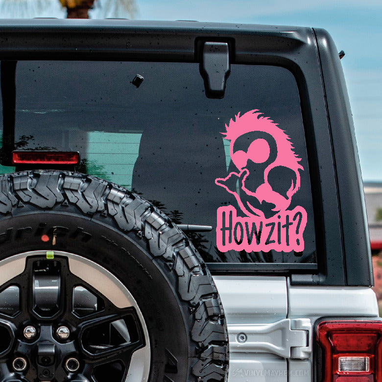 Hawaiian Warrior Shaka Howzit vinyl sticker