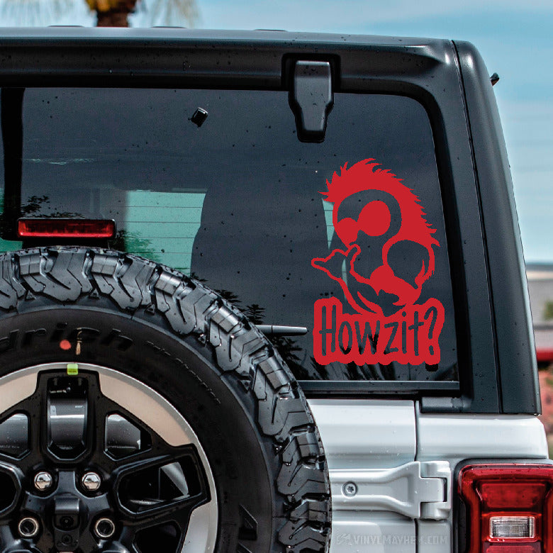 Hawaiian Warrior Shaka Howzit vinyl sticker