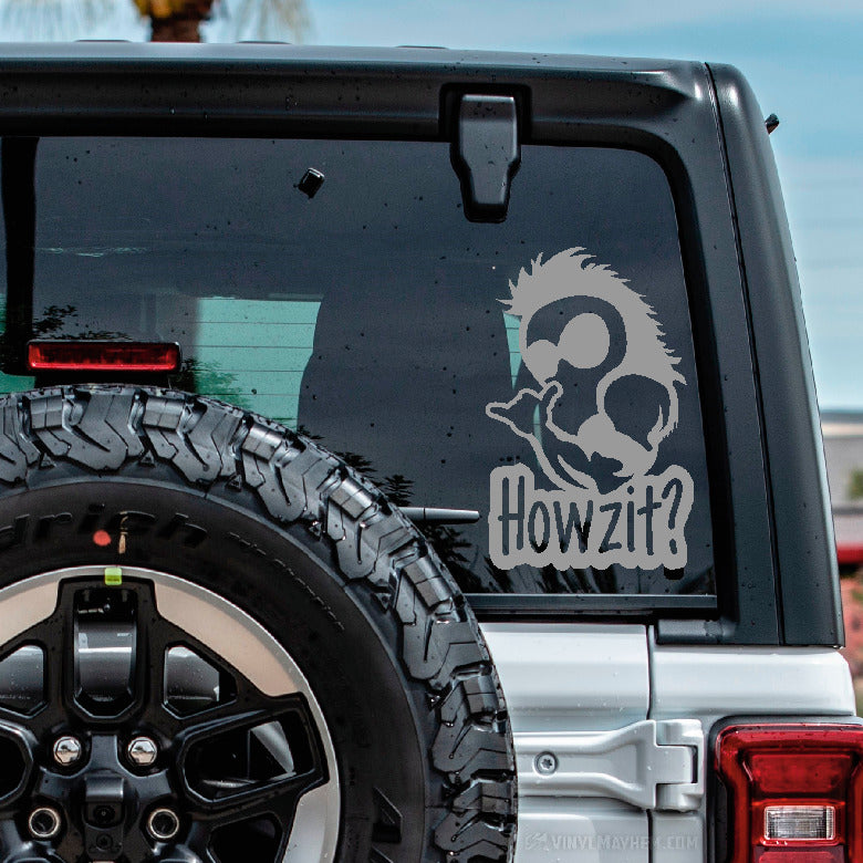 Hawaiian Warrior Shaka Howzit vinyl sticker