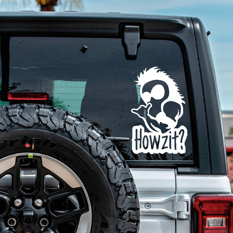 Hawaiian Warrior Shaka Howzit vinyl sticker