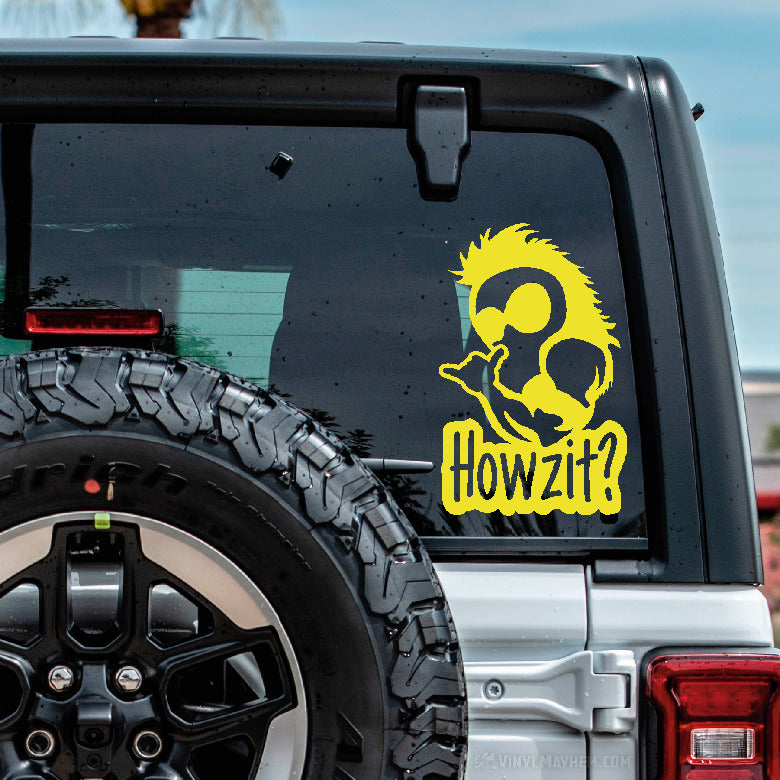 Hawaiian Warrior Shaka Howzit vinyl sticker