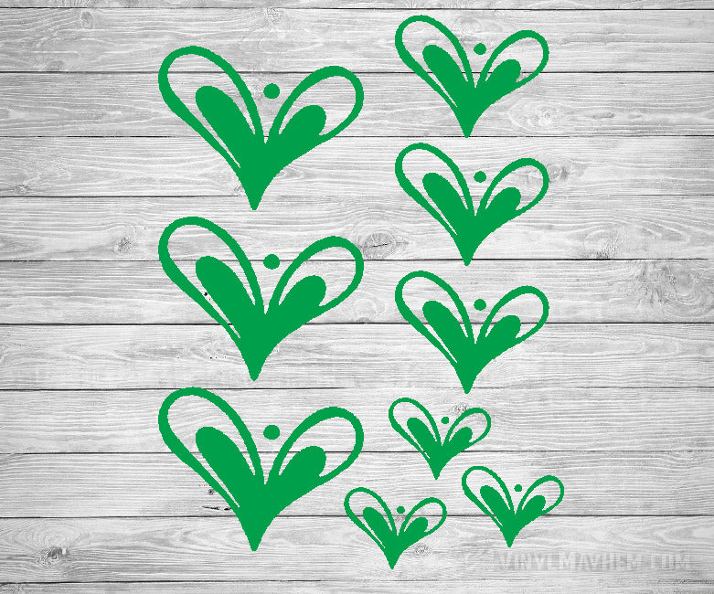 Heart hand-drawn vinyl sticker sheet