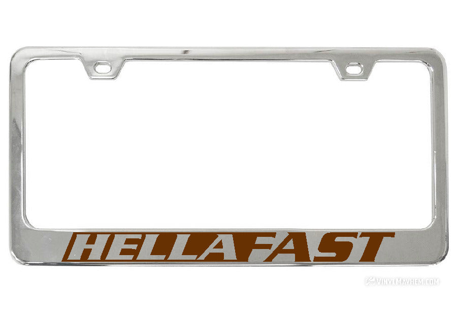 Hella Fast Chrome License Plate Frame