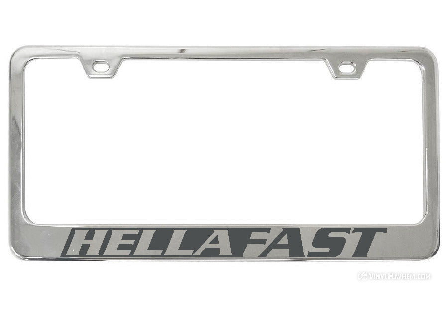 Hella Fast Chrome License Plate Frame
