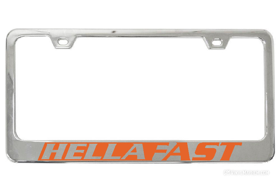 Hella Fast Chrome License Plate Frame