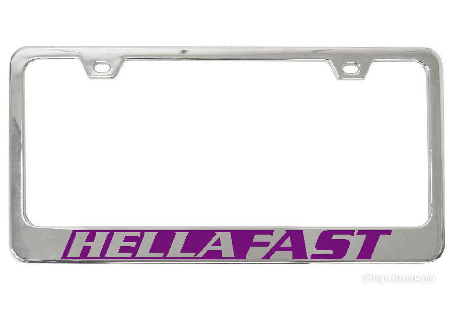 Hella Fast Chrome License Plate Frame