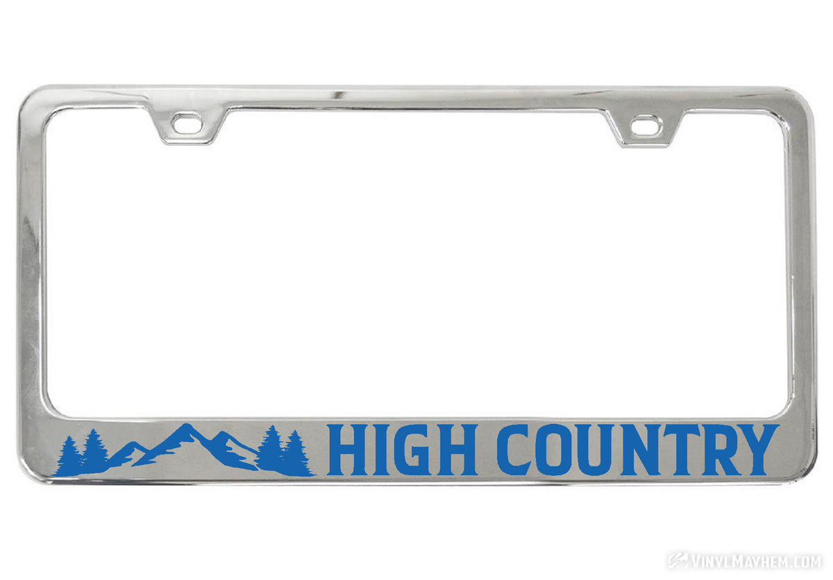 High Country chrome license plate frame