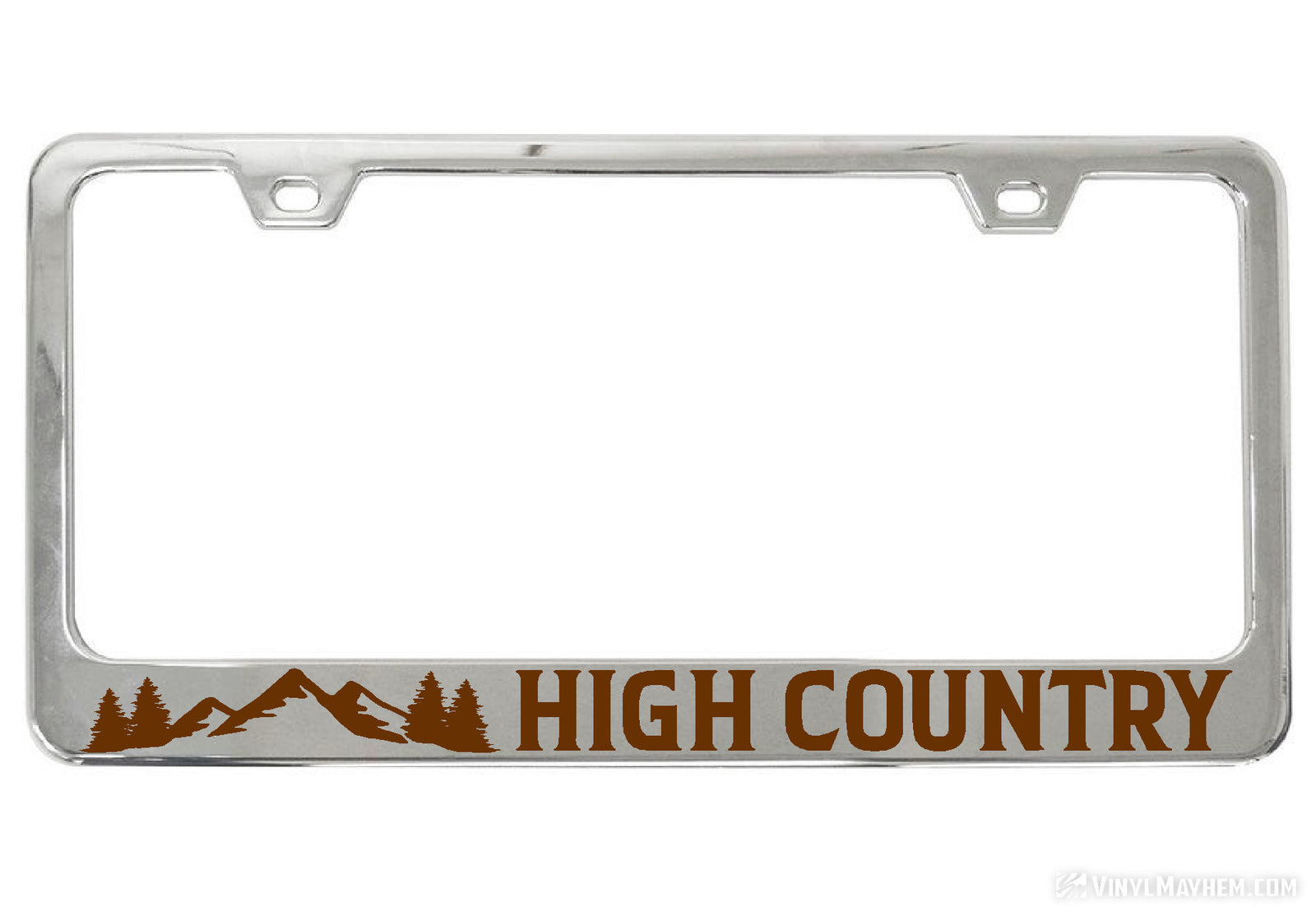 High Country chrome license plate frame