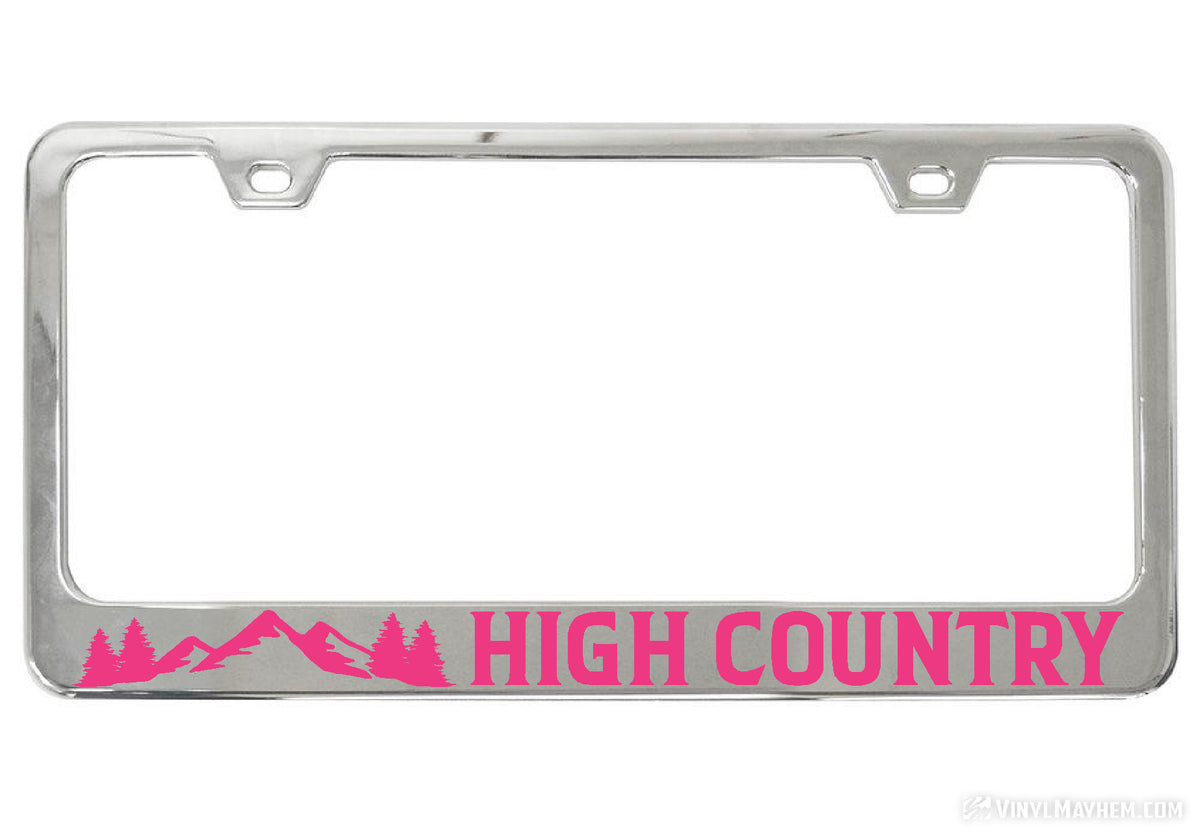 High Country chrome license plate frame