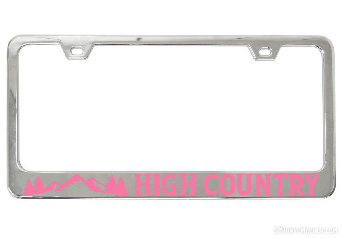 High Country chrome license plate frame