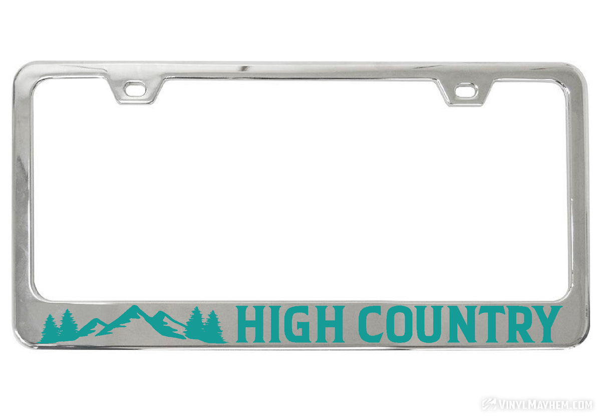 High Country chrome license plate frame