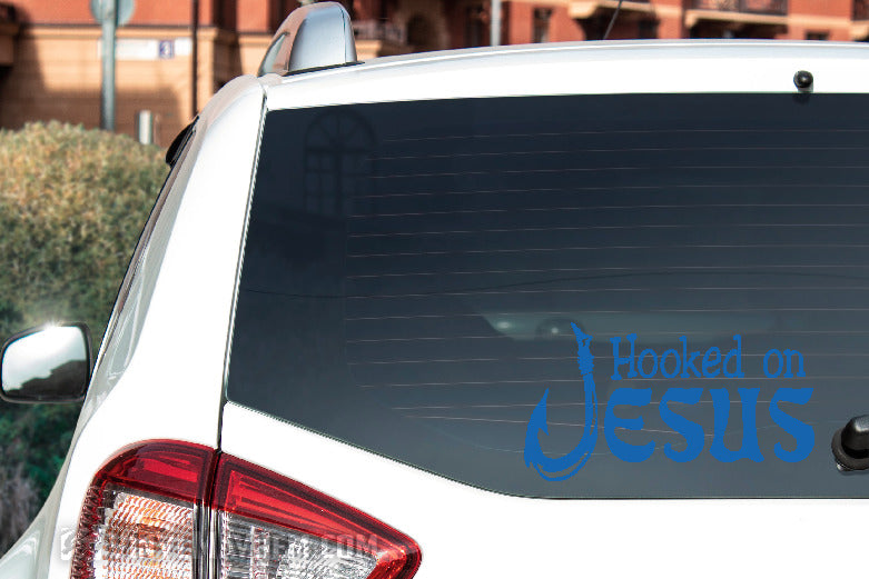 Hooked on Jesus vinyl sticker
