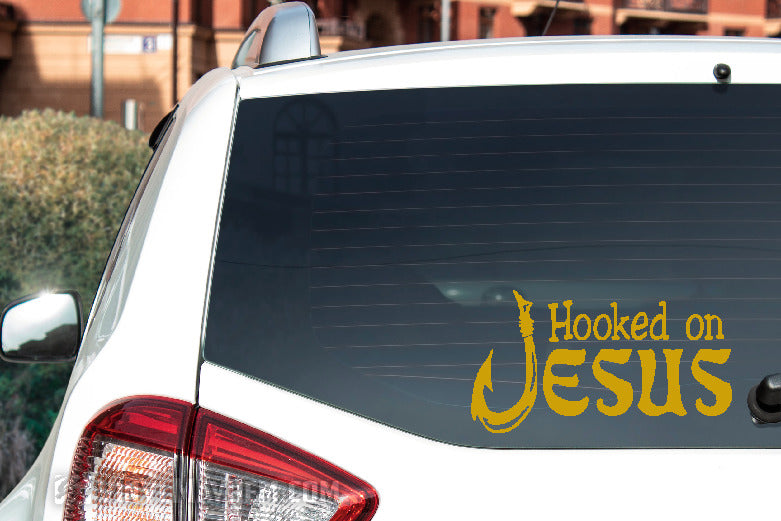 Hooked on Jesus vinyl sticker