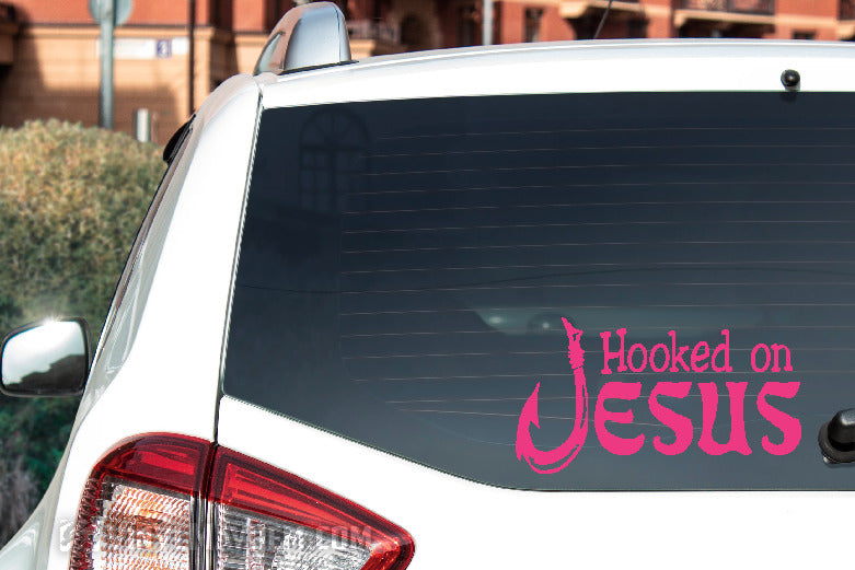 Hooked on Jesus vinyl sticker
