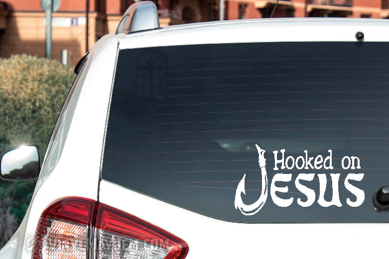 Hooked on Jesus vinyl sticker