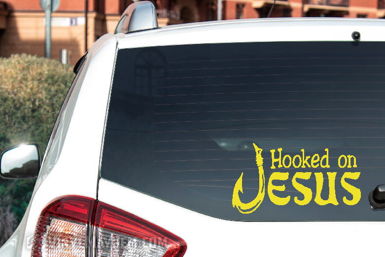 Hooked on Jesus vinyl sticker