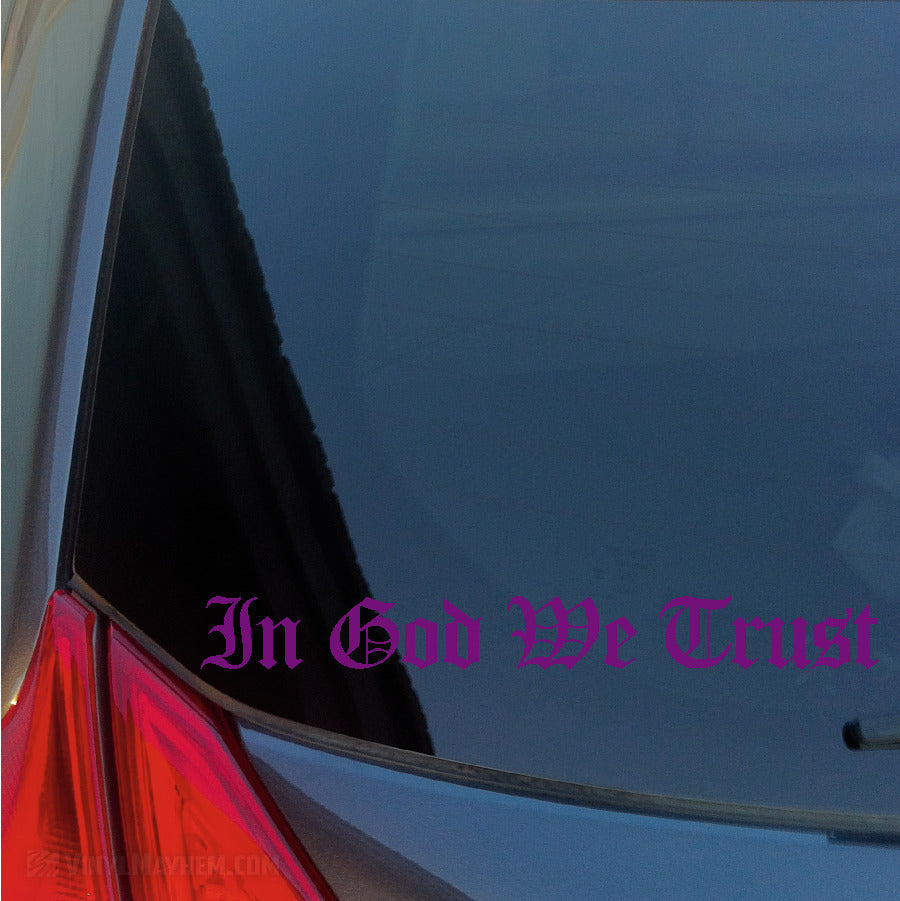In God We Trust Old English lettering vinyl sticker