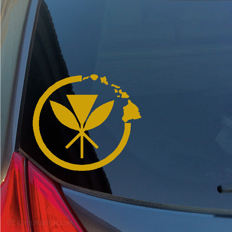 Hawaiian Islands Kanaka Maoli circle vinyl sticker