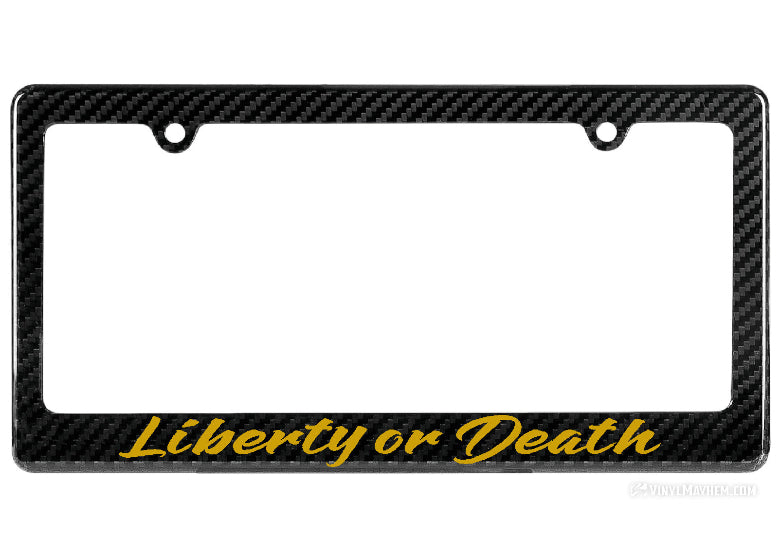 Liberty or Death license plate frame